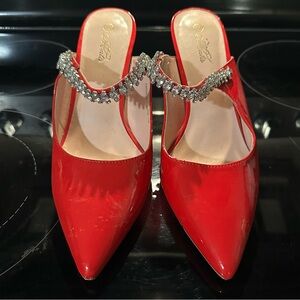 Red bling heels